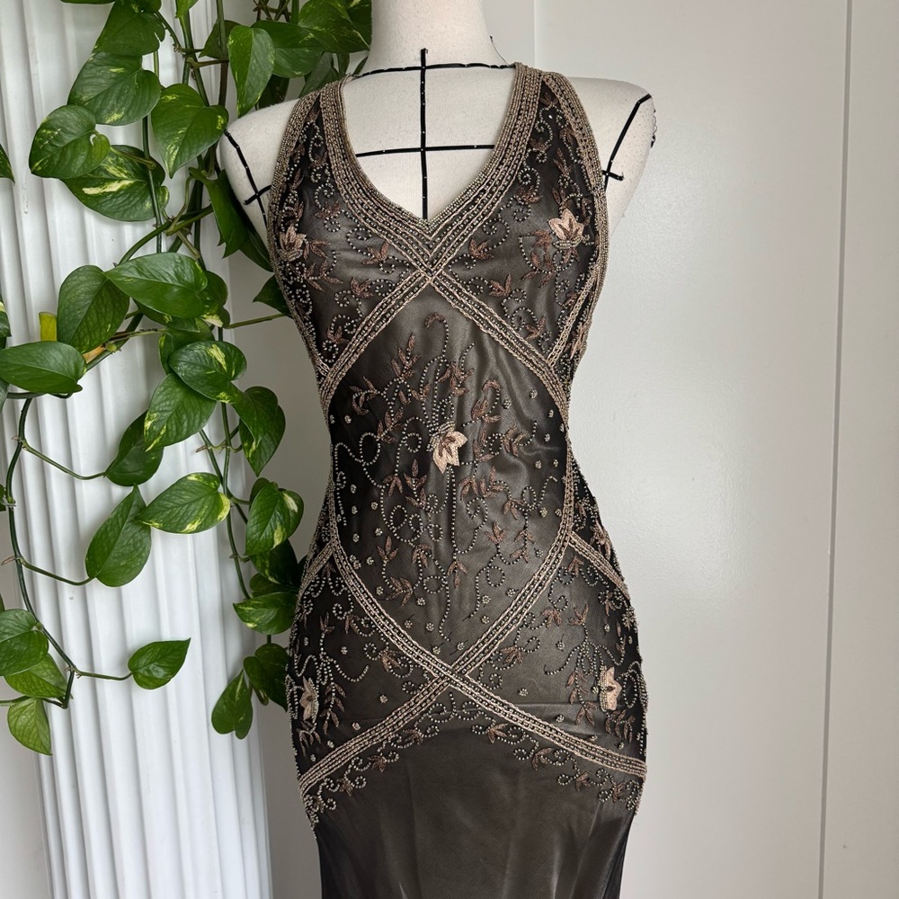 Caché Flapper Vintage Beaded Gown - Picture 5 of 8